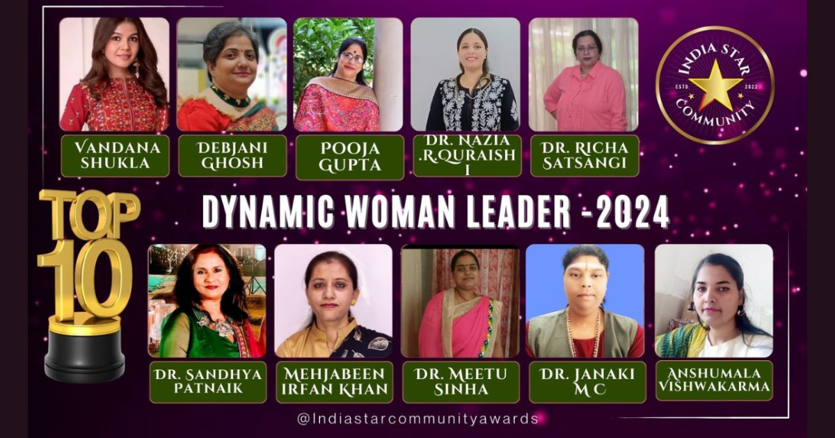 Celebrating Excellence - India Star Community Announces Top 10 Dynamic Woman Leaders - 2024 on International Women's Day-2024